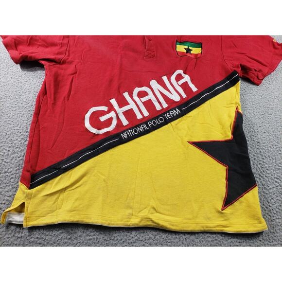 Star Company Shirt Men's XL Extra Large Red Ghana Polo Team Lake Volta World Cup - Picture 2 of 12